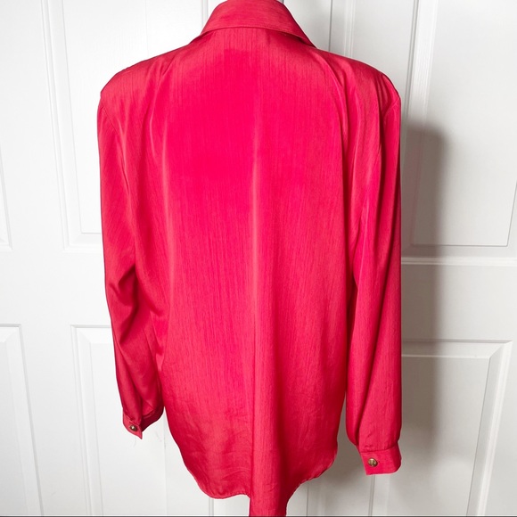 Vintage Jordana Red Embroidery Button up blouse - Picture 6 of 11